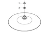 Diagram showing parts of a shower head assembly. Produktbild-Vorschau
