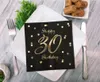 Serwetki urodzinowe Happy 30 Birthday czarne, 33 cm 20 Podgląd zdjęcia produktu 3