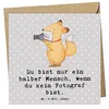 Mr. & Mrs. Panda Glückwunschkarte Fotograf Herz - Grau Produktbild-Vorschau 1