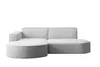 A modern, light gray sectional sofa with rounded ends, presented against a white background. Produktbild-Vorschau