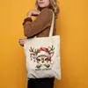 Merry and Bright Lustiges Rentiermotiv Jutebeutel Produktbild-Vorschau 4