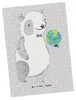 Mr. & Mrs. Panda Postkarte Ozeanograf Herz - Grau Pastell - Produktbild-Vorschau 1