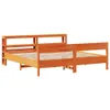 Massivholzbett ohne Matratze Wachsbraun 200x200 Kiefernholz Produktbild-Vorschau 1