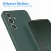 A close-up of a green phone case with a phone inside, showing the camera area of the phone and the edge of the case. Produktbild-Vorschau