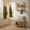 Naturel Home Holz Sitzbank mit Ablageboden 78 x 47 x 37 cm Produktbild-Vorschau 5
