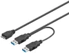 goobay USB 3.0 Dual Power SuperSpeed Kabel schwarz 0,3 m Produktbild-Vorschau 2