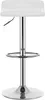 A white bar stool with a chrome base and stem. Produktbild-Vorschau