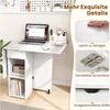Klapptisch mit Rollen 1 Schublade 2 Ablagen 120x72x75 cm Produktbild-Vorschau 6