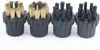 Four cleaning brushes with black bases and bristles, two with gold bristles and two with black bristles, are arranged in a row against a white background. Podgląd zdjęcia produktu