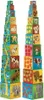 Two towers of colorful stacking blocks with various animals, fruits, and numbers depicted on them. Anteprima dell’immagine prodotto
