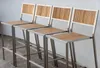 ALEOS. 4 Stück Edelstahl TEAK Barhocker Barsessel Produktbild-Vorschau 8