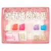 A craft kit for making jewelry, featuring alphabet beads, colored beads, and charms, organized in a pink plastic case. Produktbild-Vorschau