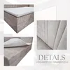 A collage of images showing different views of a boxspring bed, including a close-up of the fabric and a topper. Náhled obrázku produktu