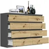 Komoda 140 cm 8 zásuvek skříňka FRAMIRE R-140-S8 antracit Náhled obrázku produktu 5