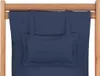 A close-up view of a navy blue fabric attached to a wooden frame, with a small pillow hanging from it. Náhľad obrázku produktu