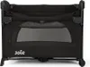 A black Joie Kubbie Sleep travel cot is shown from the front on a white background. Produktbild-Vorschau