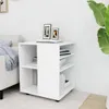 The Living Store Rollschrank Weiß 60x53x72 cm Holzwerkstoff Produktbild-Vorschau 1