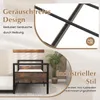 A split image showing a close-up of a bed frame's construction and a full view of a daybed with a mattress. Produktbild-Vorschau