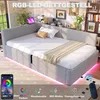 Boxspringbed 90 x 200 cm met LED-verlichting, 2 USB-poorten Productafbeelding-voorbeeld 8