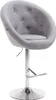 Barhocker London V2 Stoff chrom grau Produktbild-Vorschau 1