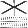 A black metal table base with screws and washers arranged below it, all on a white background. Podgląd zdjęcia produktu