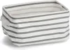 ZELLER Canvas Aufbewahrungsbox grau gestreift 28x21x16cm Produktbild-Vorschau 1