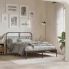 Design Bettgestell mit Kopfteil Metall Schwarz 140x190 cm, Produktbild-Vorschau 3