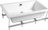 A white rectangular bathtub with a metal frame underneath, shown against a white background. Anteprima dell’immagine prodotto
