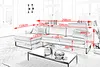 KAWOLA Sofa RICARDA Ecksofa Cord steingrau Recamiere links Produktbild-Vorschau 5