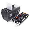 A black toolbox with a transparent lid and a tray of tools and gloves, set against a white background. Náhľad obrázku produktu