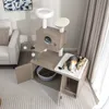COSTWAY Kratzbaum mit Katzenklo und Höhle, 2-in-1 Produktbild-Vorschau 2