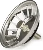 A stainless steel sink strainer basket with a central knob. Produktbild-Vorschau
