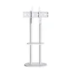 A white TV stand with two shelves and a VESA mount for a television. Anteprima dell’immagine prodotto