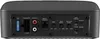 The back panel of a black car amplifier with various input and control ports. Voir les images du produit