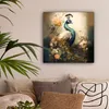 MuchoWow® - Leinwandbilder - Pfau - Pfauenfedern - Blumen - Produktbild-Vorschau 2