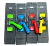 Four mop holders with colored handles are arranged in a row against a white background. Produktbild-Vorschau