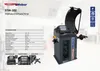 A product image of a wheel balancing machine with technical data and feature callouts. Produktbild-Vorschau