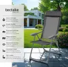 4 chaises de jardin pliantes en aluminium avec appui-tête - Voir les images du produit 2