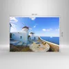 Bilder auf glas - Griechenland Insel Küste Haus - 100x70cm Produktbild-Vorschau 3