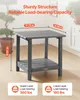 A gray plastic side table with dimensions and load-bearing capacity indicated. Anteprima dell’immagine prodotto