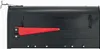 A black mailbox with a red flag is shown against a white background. Produktbild-Vorschau