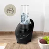 A black blender with a clear container filled with ice cubes, placed on a wooden countertop. Podgląd zdjęcia produktu