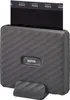 A dark gray Fujifilm Instax Link Wide printer with a film pack inserted. Produktbild-Vorschau