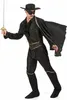 A man in a black Zorro-like costume holding a sword. Podgląd zdjęcia produktu