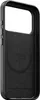 A black iPhone case is shown from the inside, highlighting its texture and the circular MagSafe magnet. Produktbild-Vorschau