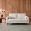 sweeek - 3-Sitzer-Sofa mit Bouclé Teddystoff und Holzbeinen Produktbild-Vorschau 3