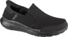A black Skechers slip-on shoe is shown from a side angle against a white background. Voir les images du produit