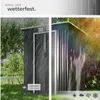 A collage showing a garden shed in different weather conditions and a close-up of its material. Náhled obrázku produktu