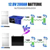 12V 200Ah LiFePO4 Lithium Akku 2560Wh mit BMS, 4500+ Produktbild-Vorschau 11