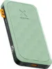 A sage green power bank with a textured surface and a digital display. Voir les images du produit
